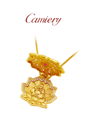 花开见佛莲花项链挂绳高档女吊坠