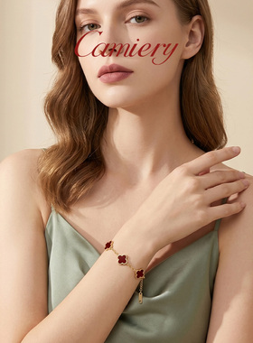 五花四叶草手链女款18k金手饰