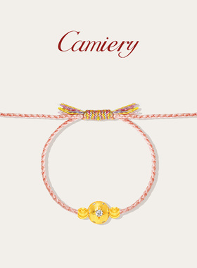 编织款小金球手链女生轻奢小众