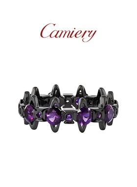 西太后土星紫钻戒指女士小众设计