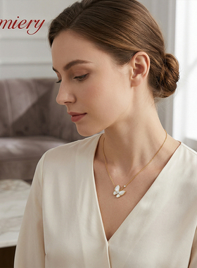 蓝色蝴蝶项链女配饰韩系ins