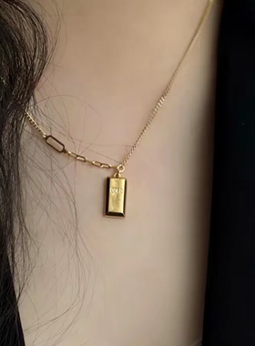 金砖项链女款2025新款高级感轻奢