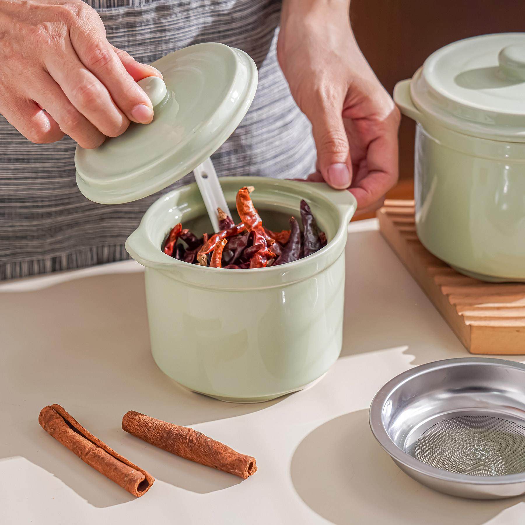 陶瓷猪油罐耐高温家用带盖子食品级荤油辣椒油厨房专用罐可放冰箱,淘宝优惠券,粉丝福利购,淘宝优惠卷