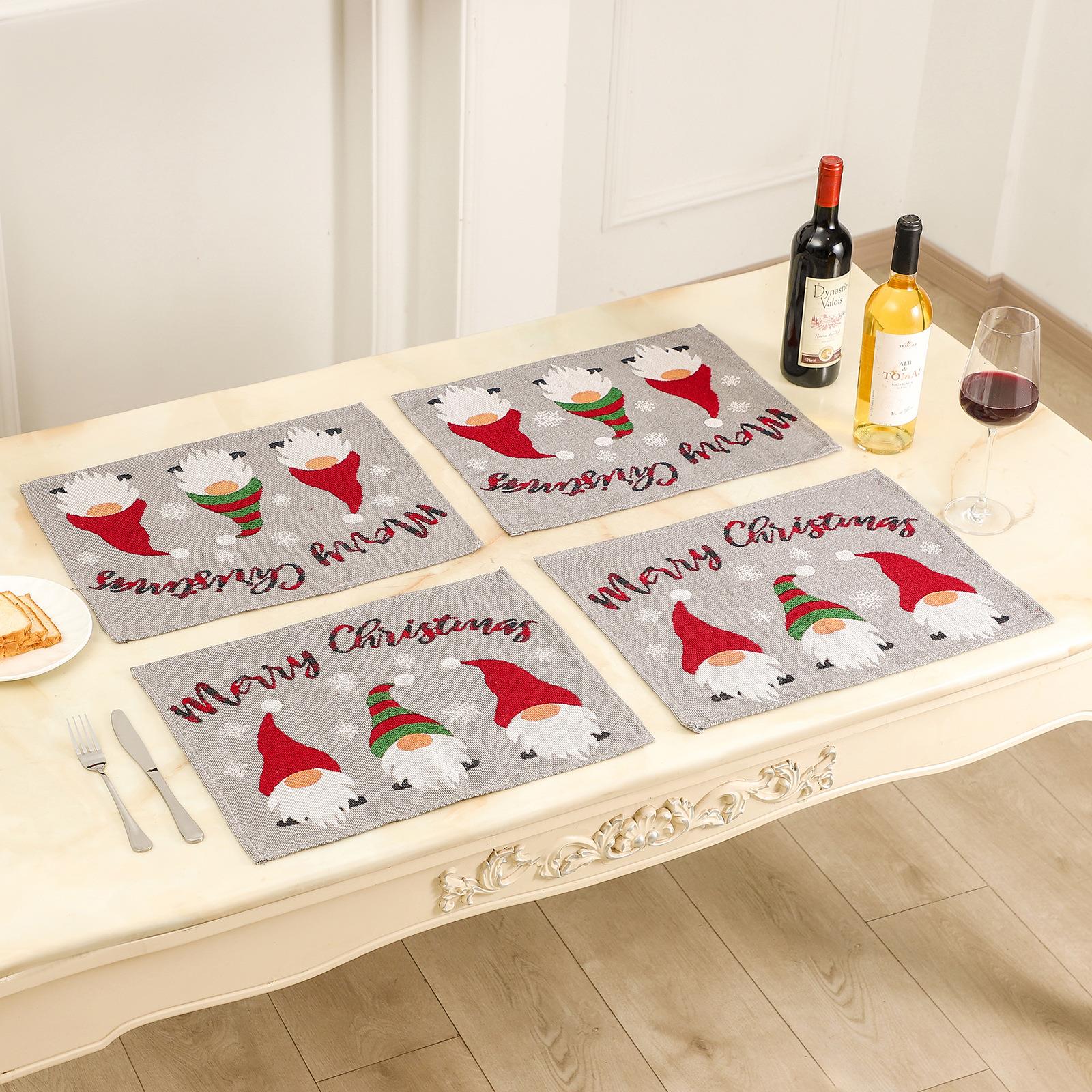 跨境新款创意可爱无脸老人餐垫隔热垫圣诞餐桌气氛布置道具用品 - 图1