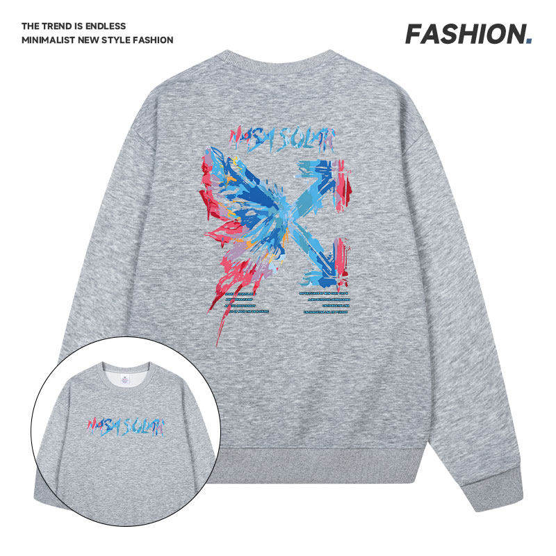 国潮小众2026春季新款街头风印花卫衣宽松长袖日常通勤百搭休闲