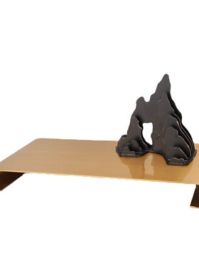 新中式金色金属假山摆件卧室书房客厅餐厅桌面玄关软装饰品