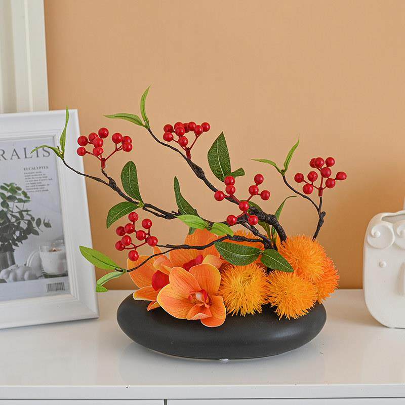 大圆餐桌花中间摆花轻奢花台花彷真花酒店饭店桌面装饰转盘花绢花,淘宝优惠券,粉丝福利购,淘宝优惠卷