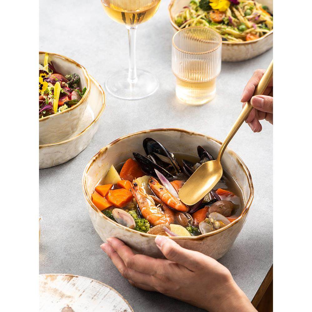 简约北欧风陶瓷盘碗餐具西式沙拉碗家用盘子菜盘创意米饭碗汤面碗,淘宝优惠券,粉丝福利购,淘宝优惠卷