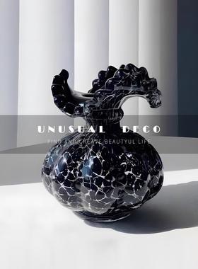 现代轻奢样板间客厅桌面飘窗花瓣口玻璃花器香薰托盘组合摆件软装