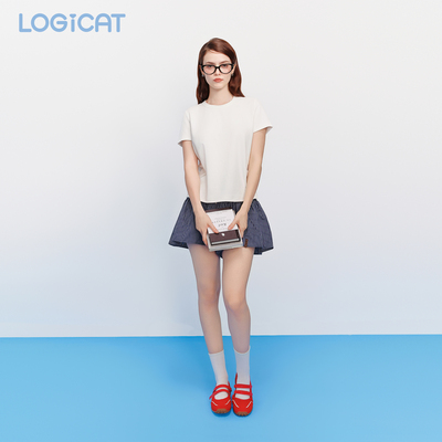 LOGICAT正肩T恤春季内搭修身显瘦圆领柔软亲肤短袖上衣基础打底衫