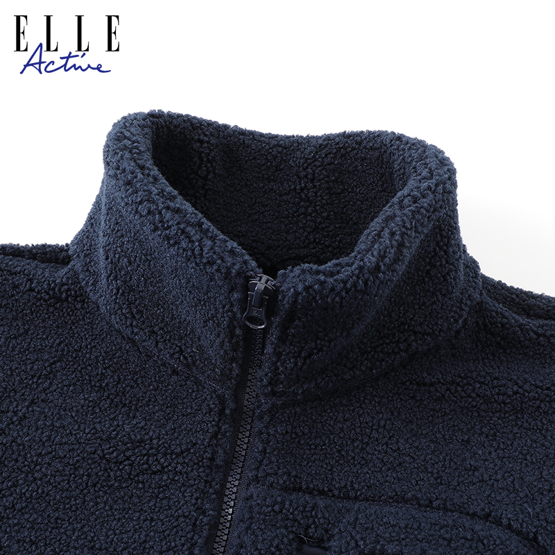 ELLE ACTIVE男装户外羊羔绒外套软糯颗粒绒夹克外套保暖立领外套 - 图1