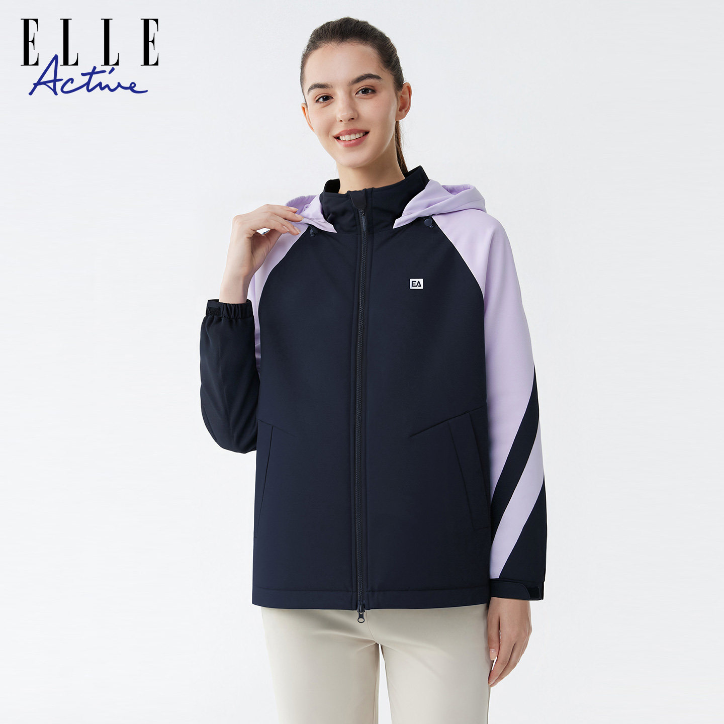 ELLE ACTIVE女装宽松棉服棉衣25年冬款户外防风撞色运动外套保暖,淘宝优惠券,粉丝福利购,淘宝优惠卷