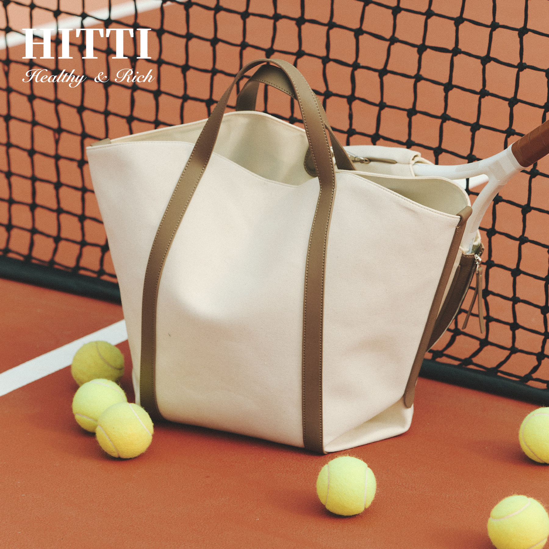 Hitti's new old money style sports tennis bag detachable large capacity shoulder bag