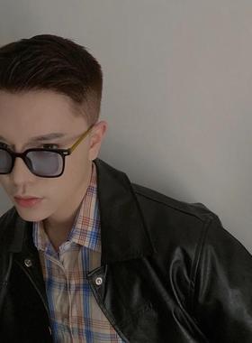 网红款蓝色墨镜韩版潮ins风高级感男士偏光防紫外线太近视阳镜女