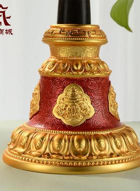 藏村手摇转轮底座室内家用转筒底座桌面转动金桶摆件