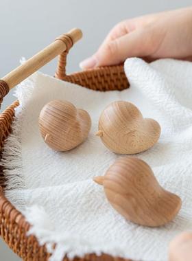 单只小肥啾3D立体构造可拆卸桌面实木摆件家居装饰品拍摄道具