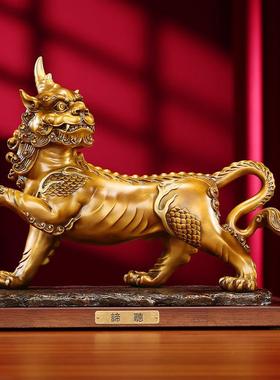 紫铜谛听摆件九华山地藏王坐骑瑞兽家居饰品办公室开 业礼品工艺