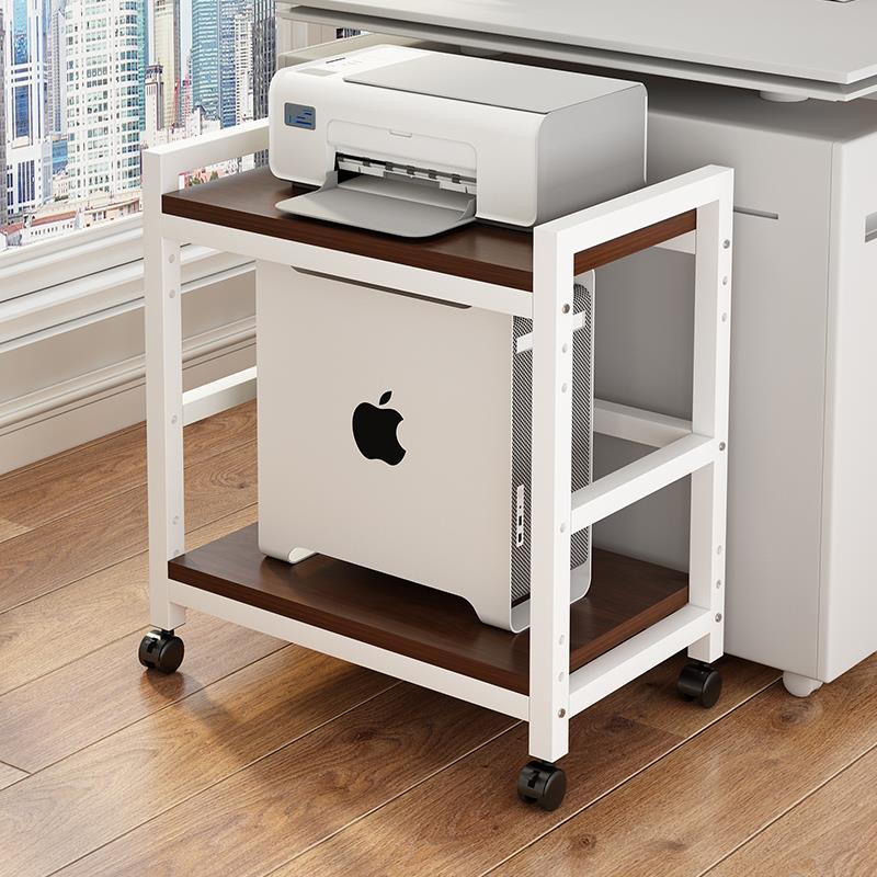 Floor-standing multi-layer movable printer storage rack office home computer host chassis storage and placement rack