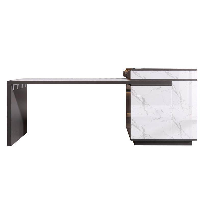 轻奢岩板岛台餐桌一体可伸缩家用开放式厨房中岛台多功能茶桌吧台 - 图3