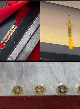 五帝钱门对门冲纯铜随身挂件中国结压门槛六帝仿真品挂饰摆件本命