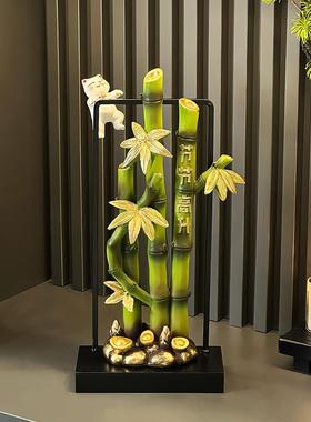 节节高升竹子摆件轻奢高档客厅入户门玄关电视柜壁龛装饰品高级感