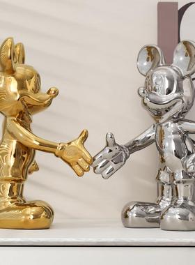 网红轻奢迎宾米奇摆件家居饰品入户玄关客厅酒柜米老鼠装饰品北欧