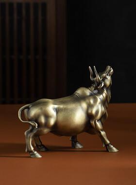铜牛摆件金牛牛气冲天孺子牛办公桌装饰品家居玄关工艺品开业礼品