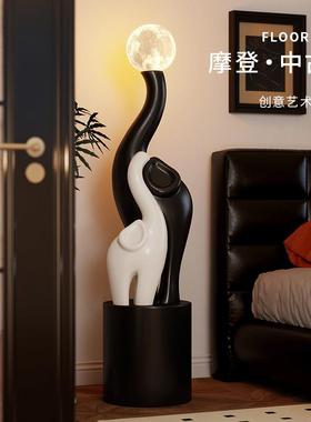 大象落地摆件创意轻奢高级感客厅壁龛电视柜装饰旺宅乔迁新居礼品