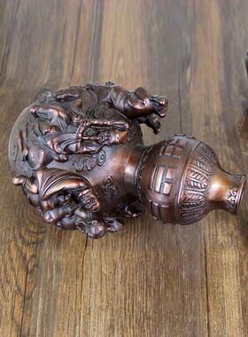 全铜葫芦工艺摆件台湾祥狮八仙葫芦招财平安增福禄家居卧室装饰品