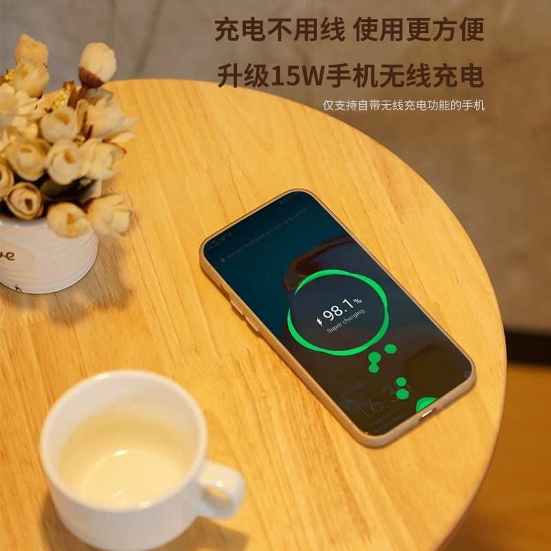 奶油风置物架一体l落地灯客厅沙发旁边几摆件氛围灯卧室床头柜台 - 图3