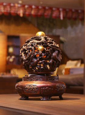 铜欣祥全铜d九转乾坤鼎家居装饰品摆设客厅玄关办公室开业礼品摆