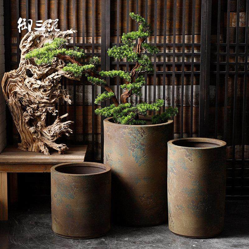 大型落地花瓶庭院陶瓷落地大缸水缸花盆鱼缸庭院别墅粗陶坛子复古,淘宝优惠券,粉丝福利购,淘宝优惠卷
