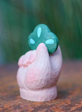 鹿妖商店 青松拿捏 放轻松治愈纯手工木雕 实木桌面摆件 上岸礼物