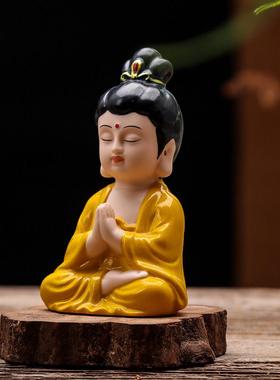 精品手工陶瓷如来佛像平安佛中式玄关风水工艺礼品摆饰禅意摆件汽