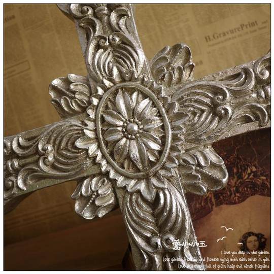 Church cross wall hanging ornaments, luxury religious wall ornaments, main interior ornaments made of resin