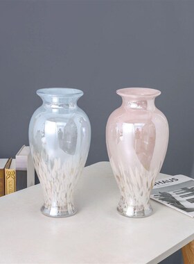 新中式琉璃复古花瓶餐桌高级感艺术摆件民宿轻奢装饰水培玻璃花器