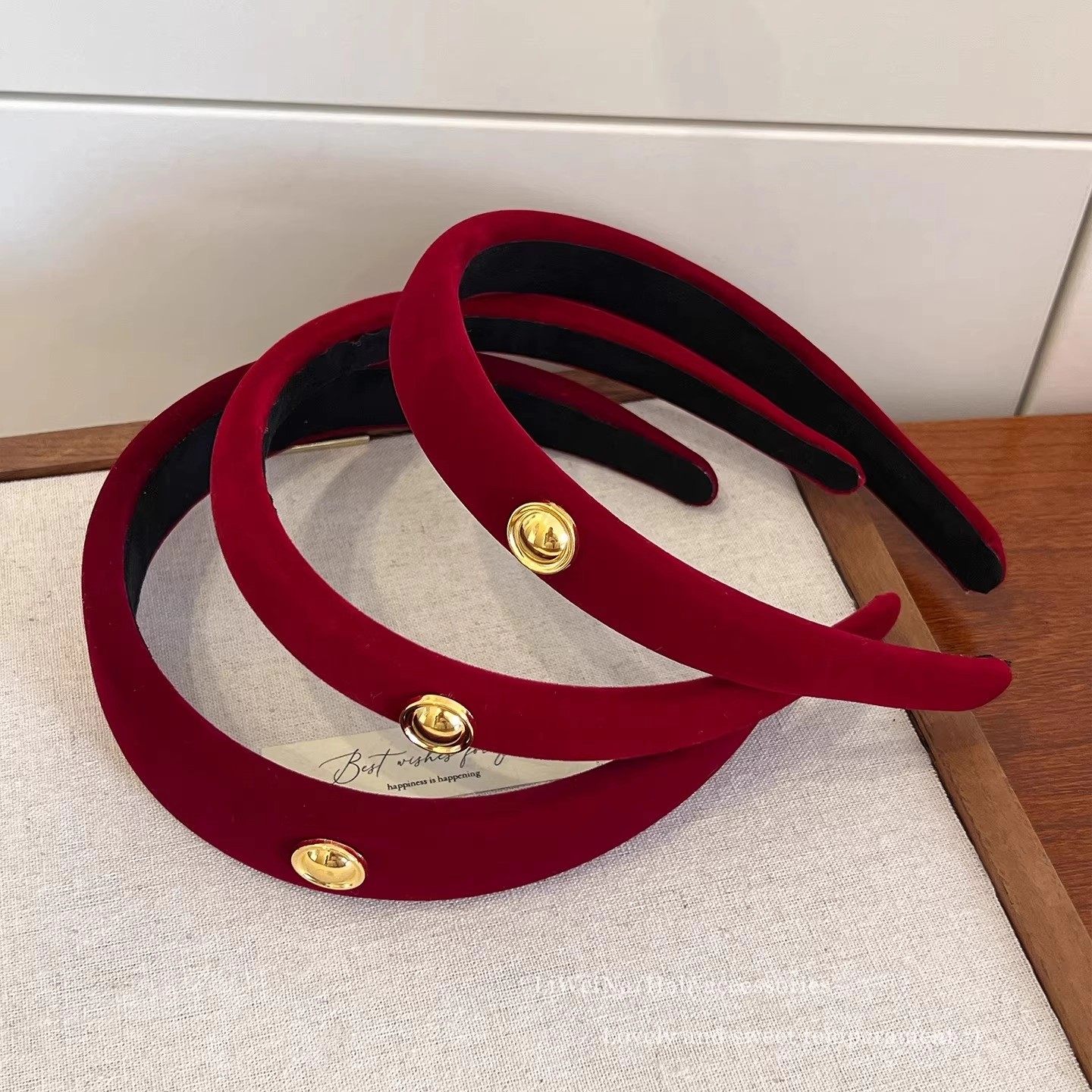 酒红色丝绒发箍女2025新款日常外戴发卡复古高级感发饰高颅顶头箍,淘宝优惠券,粉丝福利购,淘宝优惠卷