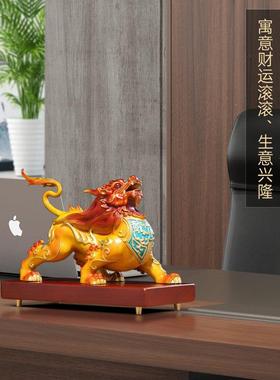招财铜貔貅摆件全铜皮丘霸王貔貅家居办公室客厅装饰乔迁开业礼品