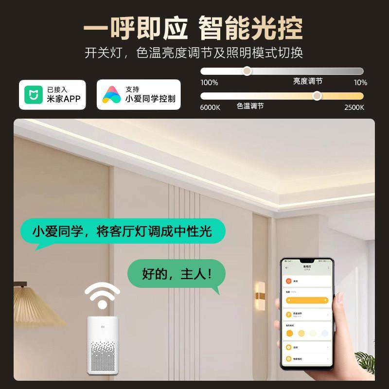 明装双眼皮一体线型灯免吊顶线形灯客厅天花发光顶角线灯槽线条灯,淘宝优惠券,粉丝福利购,淘宝优惠卷