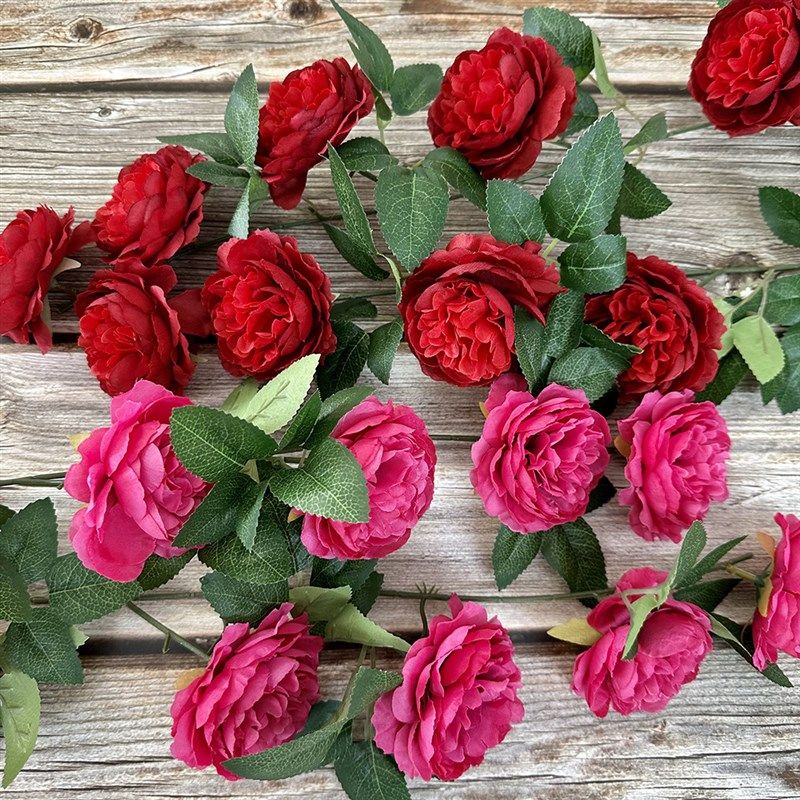 梅丽洋牡丹壁挂人造花牡丹仿真花藤门面酒店商场装饰假花藤条,淘宝优惠券,粉丝福利购,淘宝优惠卷