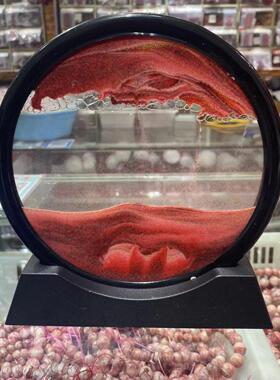 朱砂流沙画3D沙漏解压桌面摆件水飞砂流沙画沙漏办公摆件装饰