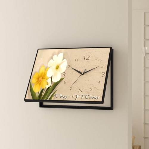 钟表家用创意电表箱遮瑕疵装饰画 画客厅挂钟配电箱墙上石英钟配 - 图2