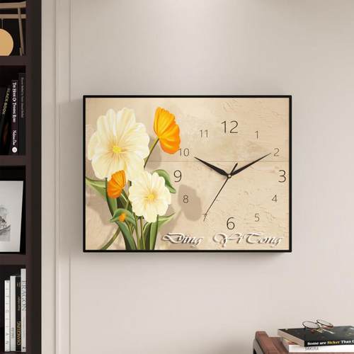 钟表家用创意电表箱遮瑕疵装饰画 画客厅挂钟配电箱墙上石英钟配 - 图3