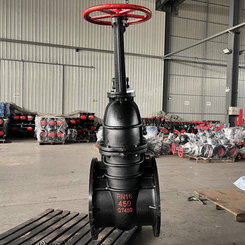 球铁明杆闸阀DN450-DN500电手动水利管道阀硬密封16公斤Z41T-16Q - 图0