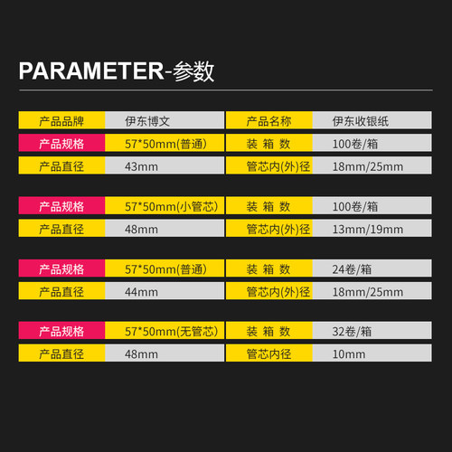 收银纸57x50热敏纸外卖打印纸58mm小票纸100卷式超市美团外卖纸 - 图1