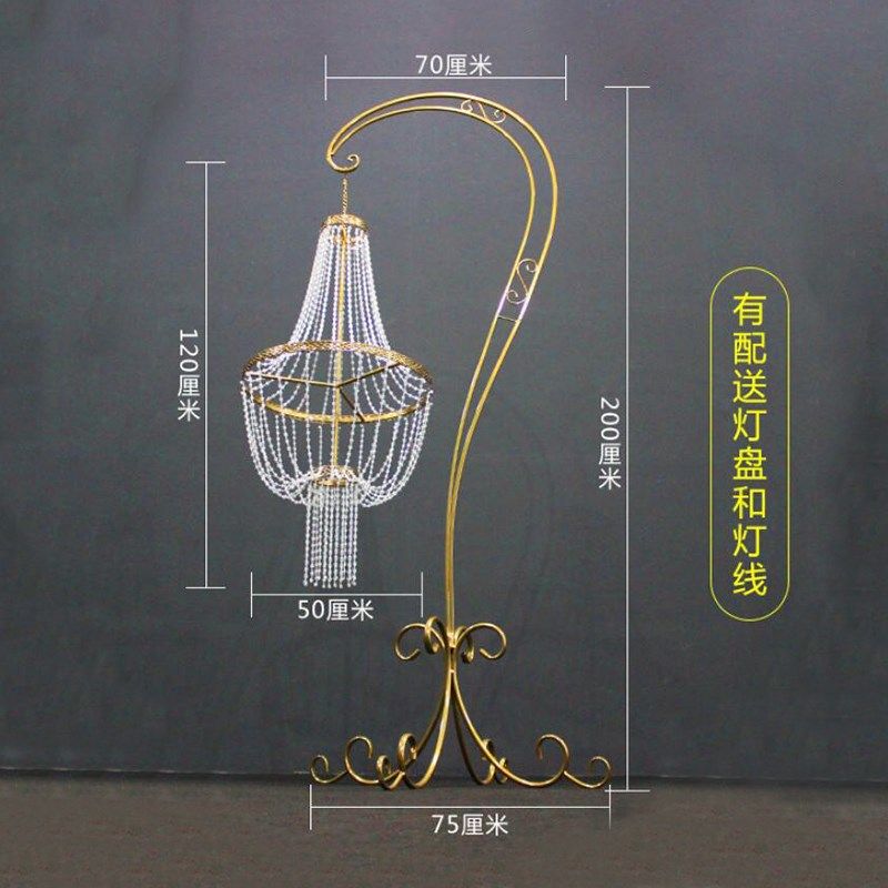 新款婚庆道具铁艺水晶吊顶灯饰发光婚礼舞台现场装饰空中挂件福灯,淘宝优惠券,粉丝福利购,淘宝优惠卷