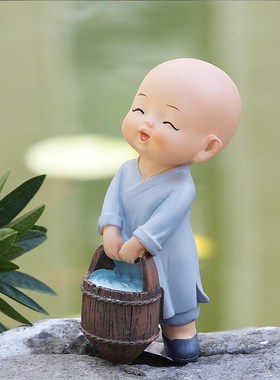 汽车饰品a摆件小和尚车载摆件可爱少林小子汽车内办公室桌面装饰