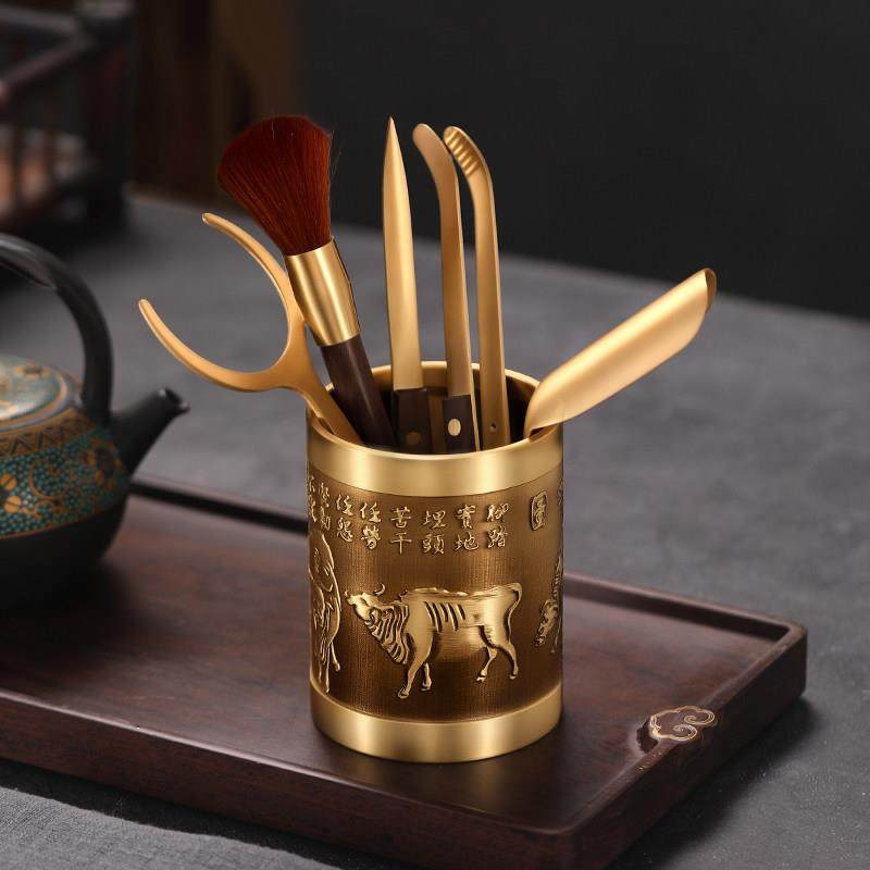 茶道纯铜六君子套装功夫茶具配件大全喝茶用品高档茶夹笔茶针茶勺,淘宝优惠券,粉丝福利购,淘宝优惠卷