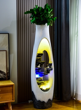 现代北欧循e环流水客厅电视柜旁装饰假山喷泉水景摆件乔迁新居礼