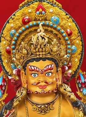 王师兄藏式黄财神尼泊尔纯铜做旧客厅精工佛像台供奉摆件像家用